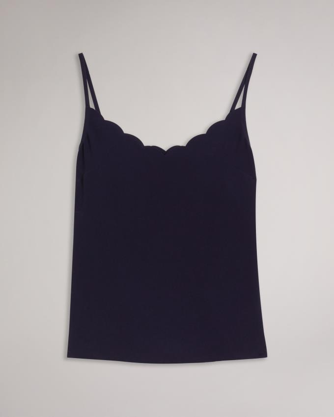 Hauts Ted Baker Scallop Neckline Cami Bleu Marine Femme | PKN-86683881